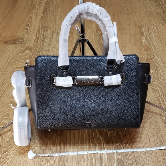 NWT COACH Carryall 25 Leather Satchel Crossbody - Picture 1 of 7